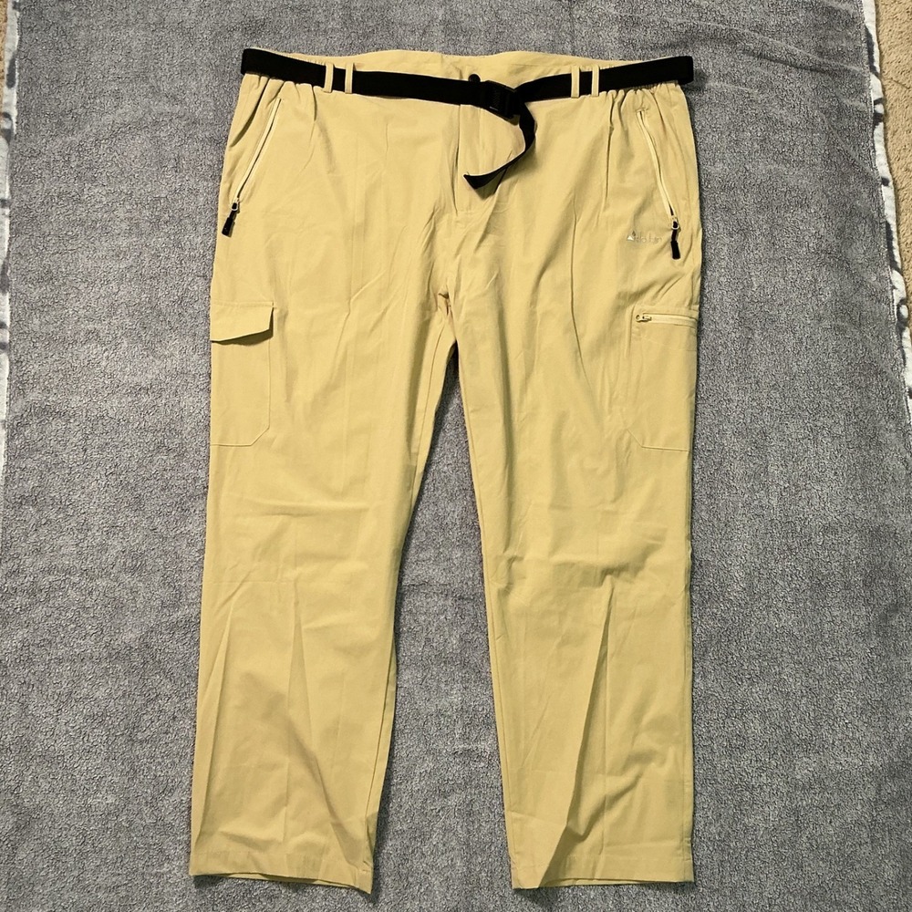 Clothin Mens Hiking Cargo Pants Khaki Tan Stretch Quick Dry CP13210M 3XL/30L